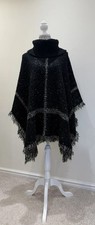 Poncho Jumper Black White S M 
