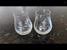 2 Highland Park etched whiskey tumbler glasses