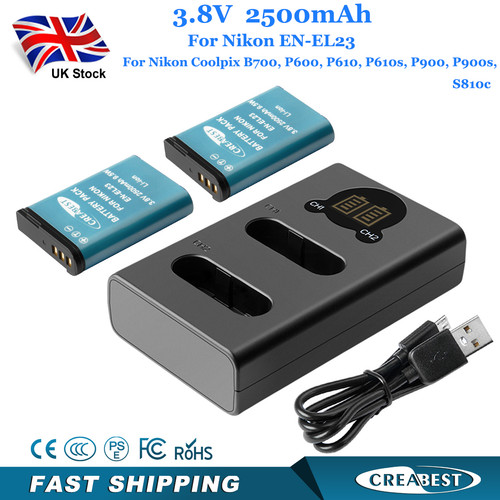 2pcs el23 battery for nikon - for,