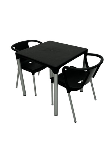 Black plastic furniture - black, set