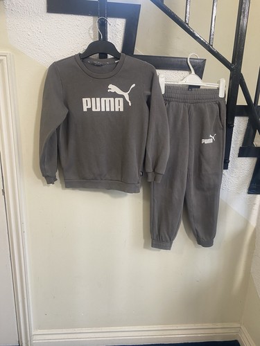 Puma grey boy tracksuits set - grey,