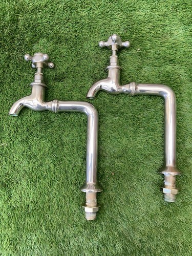 Pair vintage chromed brass - vintage,