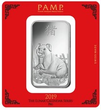 Extremely Rare! Pamp Year Of The Pig 100g Silver Bar In TEP Card