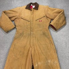 Dickies Coveralls Adult 40x30 Brown Regular Work Overalls Lined Boiler Suit Men