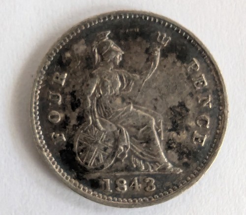 1843 four pence groat silver - 1843,