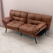 2 Seater Brown Convertible Sofa Bed