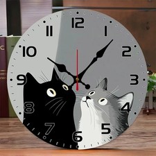 10inch Black White Cats Wooden