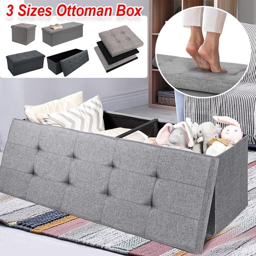 Folding ottoman storage box - storage,