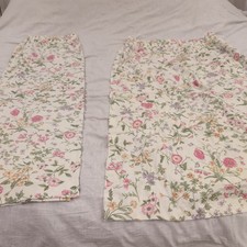 Dorma Country Diary Curtains Honeysuckle Rose Cream/Green/Pink Floral 60" x 53 L