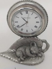 AUSTRALIAN OZ PEWTER "SWAGMAN" SEIKO PRECISION CLOCK - KOALA BEAR SLEEPING