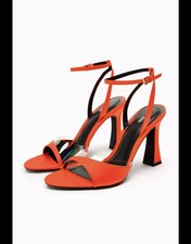 Zara red orange heels - zara, red/orange