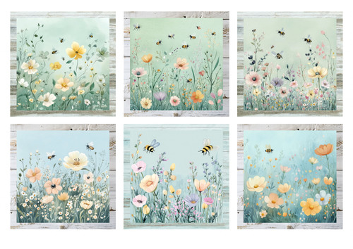Wildflower bees card - wildflower, &