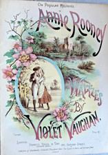 Victorian Music Hall Dance Sheet Music - Annie Rooney Waltzes c1900 Litho. Cover
