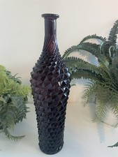 Vintage MCM Italian Empoli Genie Diamond  Amethyst Purple Bottle No Stopper