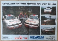Toyota Celica GT-Four Securicor Original Poster Brochure c.1988 - Group  A  N