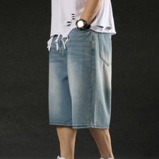 Men Baggy Denim Shorts Hip Hop