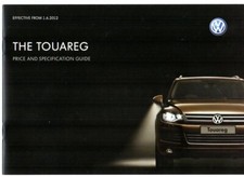Volkswagen Touareg Specification 2012-2013 UK Market Brochure SE Escape Altitude