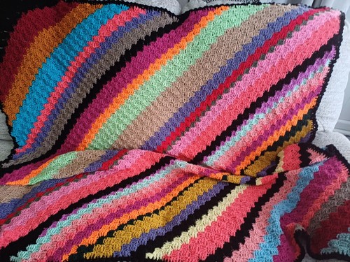 Crocheted blanket throw - blanket, /throw