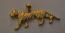 14ct Solid Gold Tiger Pendant.