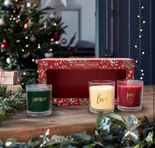BNIB Yankee Candle Christmas 3 x 226g Tumbler Scented Glass Jar Gift Set 45 Hour