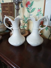 pair glazed white antique