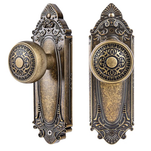 Antique brass dummy knobs - brass,