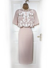 FROCK AND FRILL Dusty Pink & White Sequin Embellished Cape Dress, size 12 - BNWT