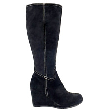 Clarks Knee Boots Black Suede