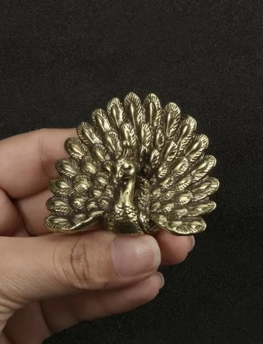 Brass peacock figurine - figurine, home