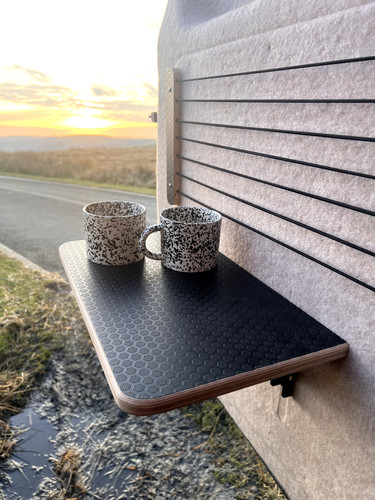Folding campervan table shelf - folding,