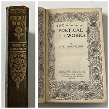 Henry Wordsworth Longfellow Poetical Works Antique Hardback Book 1911