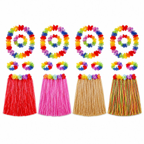 Short 40cm hawaiian hula - hawaiian, skirt