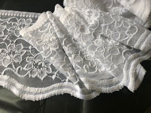 Vintage white floral net lace