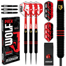 RED DRAGON Wolf Pack Series Brass Darts Set with Flights and Shafts, 20g, 22g