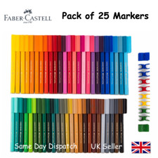 FABER CASTELL SET OF 25 FELT TIP CONNECTOR PENS - Artist & Craft Markers