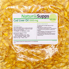 Cod Liver Oil Capsules 1000mg, 365 Capsules, High Strength, Omega 3, NaturSupps