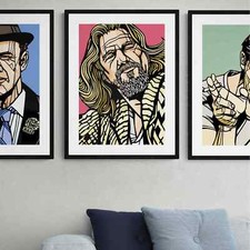 THE BIG LEBOWSKI print, The Dude abides, Coen Brothers movie art, Film art