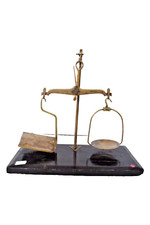 Vintage Brass Postal Scales Oak & Brass Postage Balance Hand Made Collectible"2