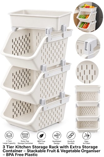 Tier stackable white plastic - stackable,