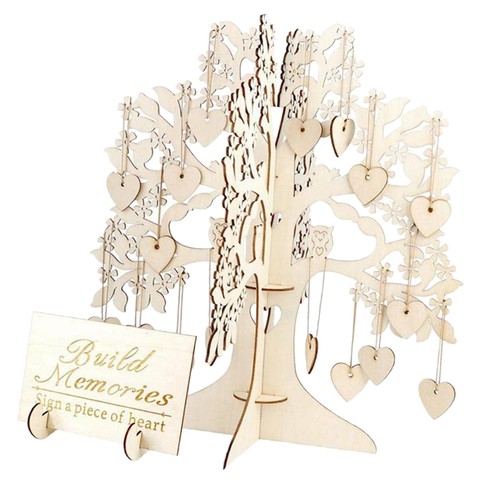 Wood wedding make wish - 3d,