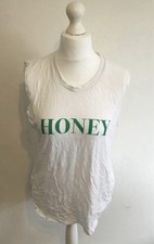 New Look Top Women’s UK 16 White Sleeveless Honey Tank Casual Summer Festival 