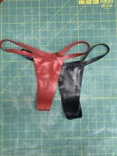 2x Latex Rubber fetish wear lingerie Micro Thongs XLarge Black And Red