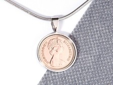 Decimal Half Pence Coin Pendant - Choose the Year / Colour - Birthday Gift