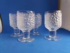 SET of 4 Large WHITEFRIARS EVEREST WINE GLASSES - 4 1/2" .... GLACIER.