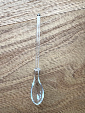 Vintage Clear Glass small  Salt Dip Cellar Spoon 5  inch Small