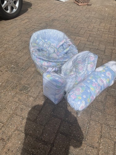 Padded blue wicker moses - padded,