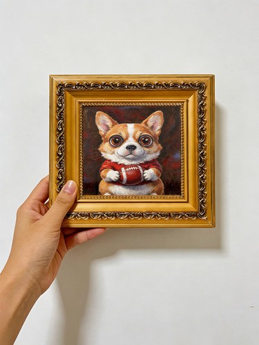 Corgi holding football sports - corgi,
