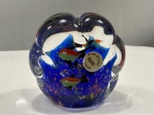 Vintage Murano Sea / Fish Paperweight with Label