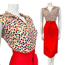 VINTAGE 60s 70s RED WHITE