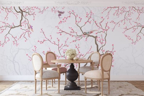 Branches cherry blossoms birds - blossoms,